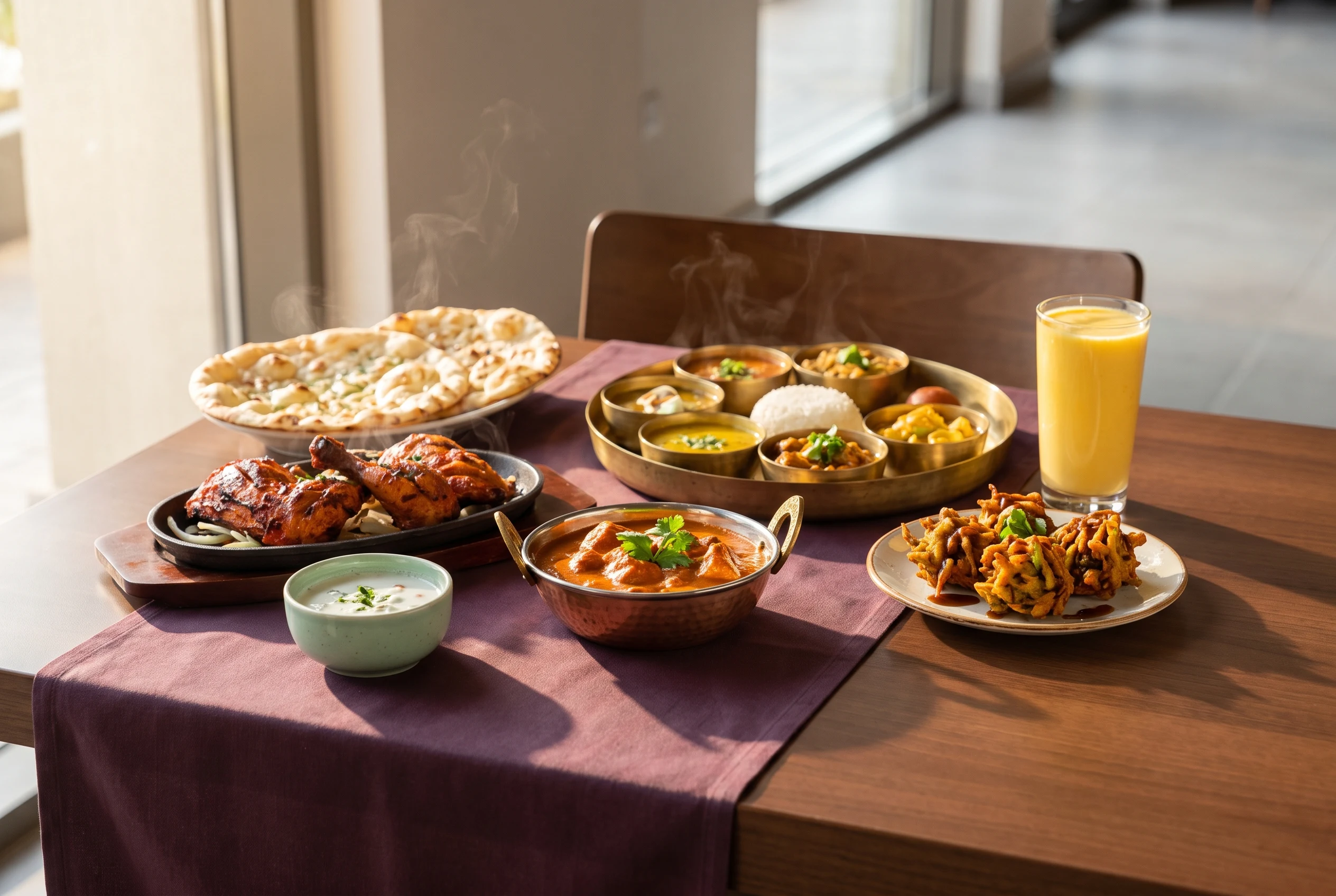 Representative affordable Indian restaurant meal in Deira
