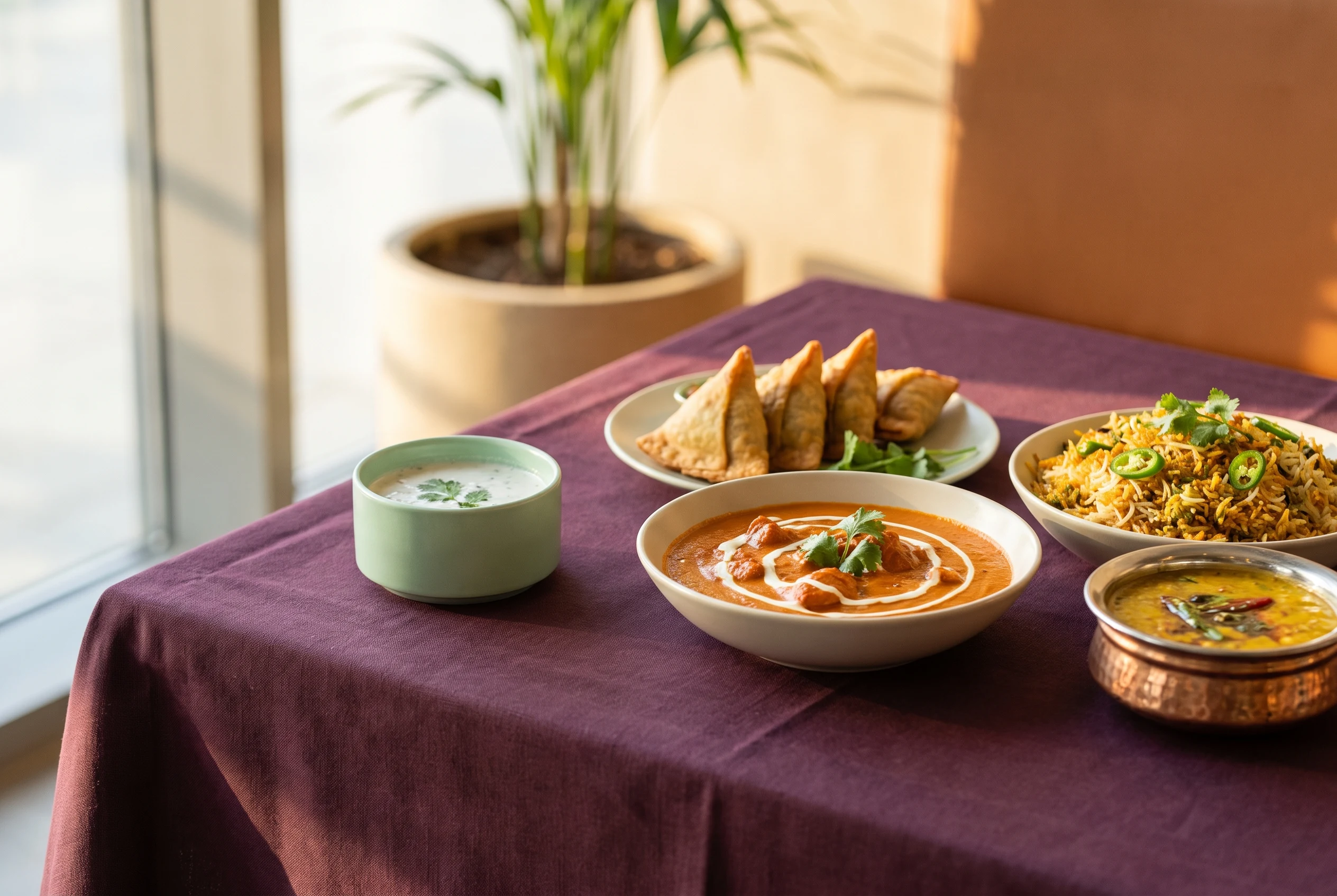 Representative affordable Indian restaurant meal in Dubai