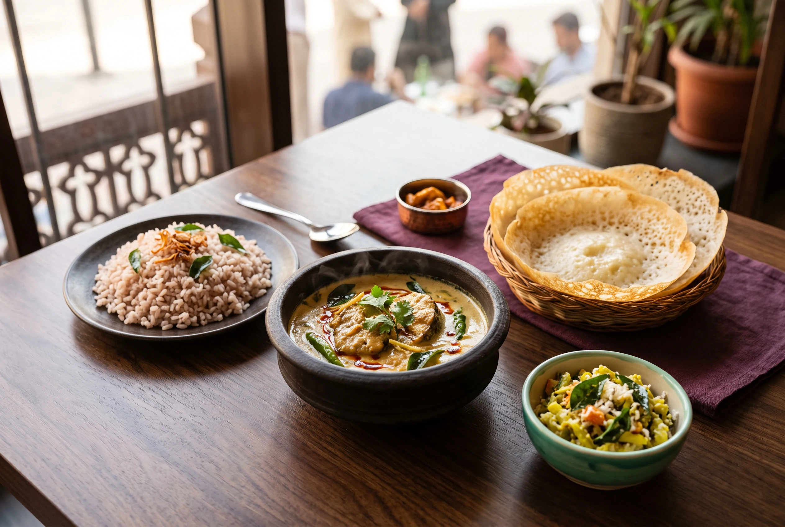 Representative affordable Kerala restaurant meal in Dubai