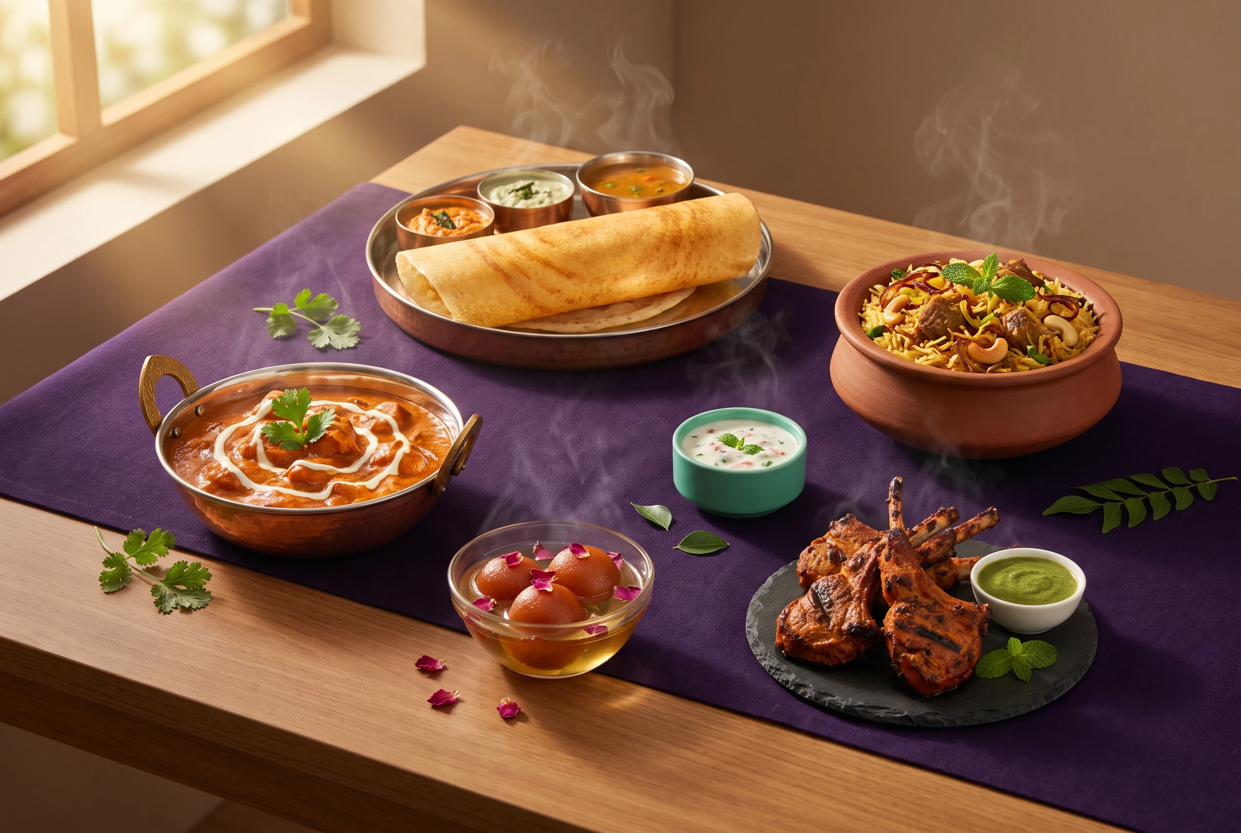 Representative Indian meal for the Al Warqa Indian restaurants guide
