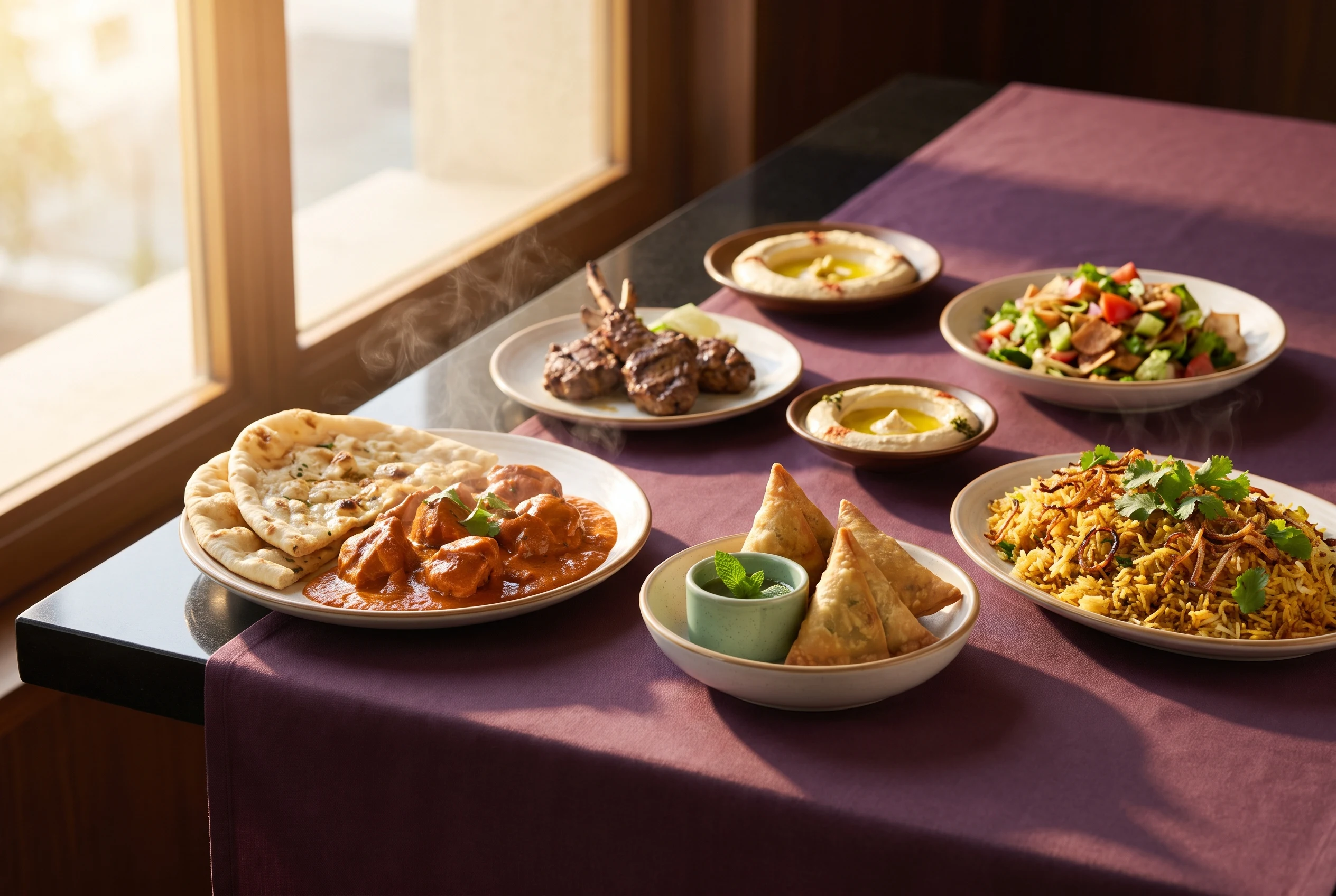 Representative shared restaurant meal for the Al Warqa top restaurants guide