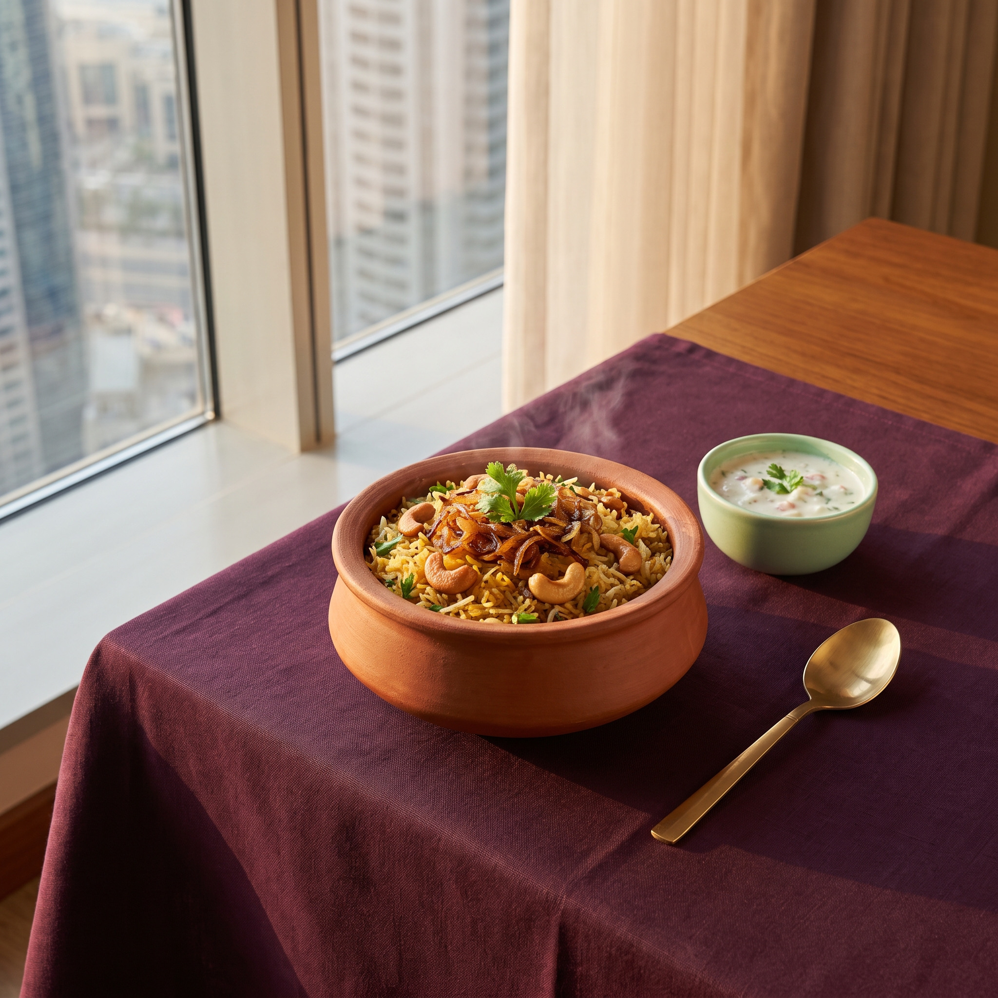 Editorial food image for Donne Biryani in Dubai: Karnataka's Green Masala Style