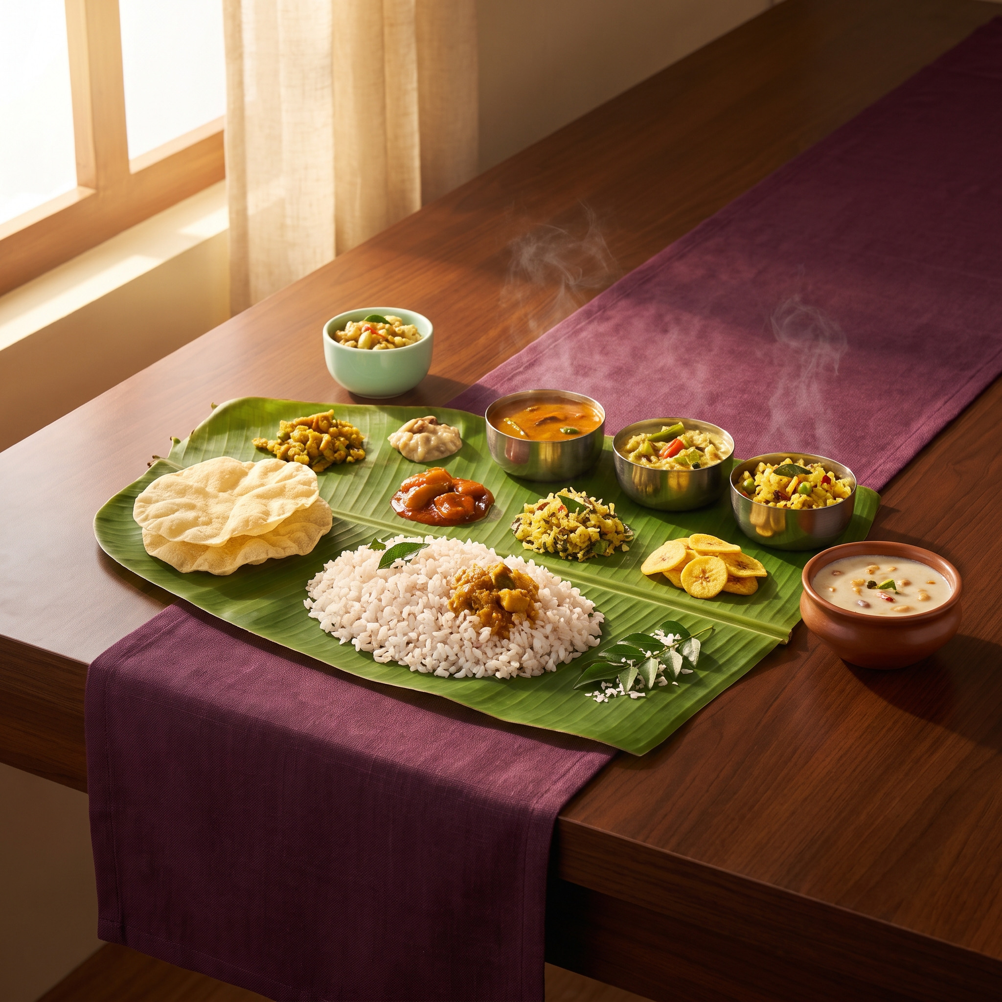 Editorial food image for Onam Sadya in Al Warqa, Dubai: Sectors, Kerala Restaurants and Delivery Notes