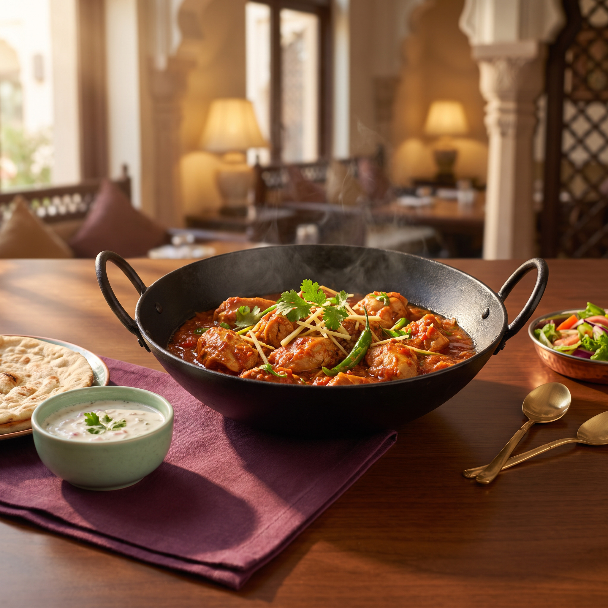 Editorial food image for Pakistani Karahi in Dubai: Tomato, Ginger and High-Heat Cooking