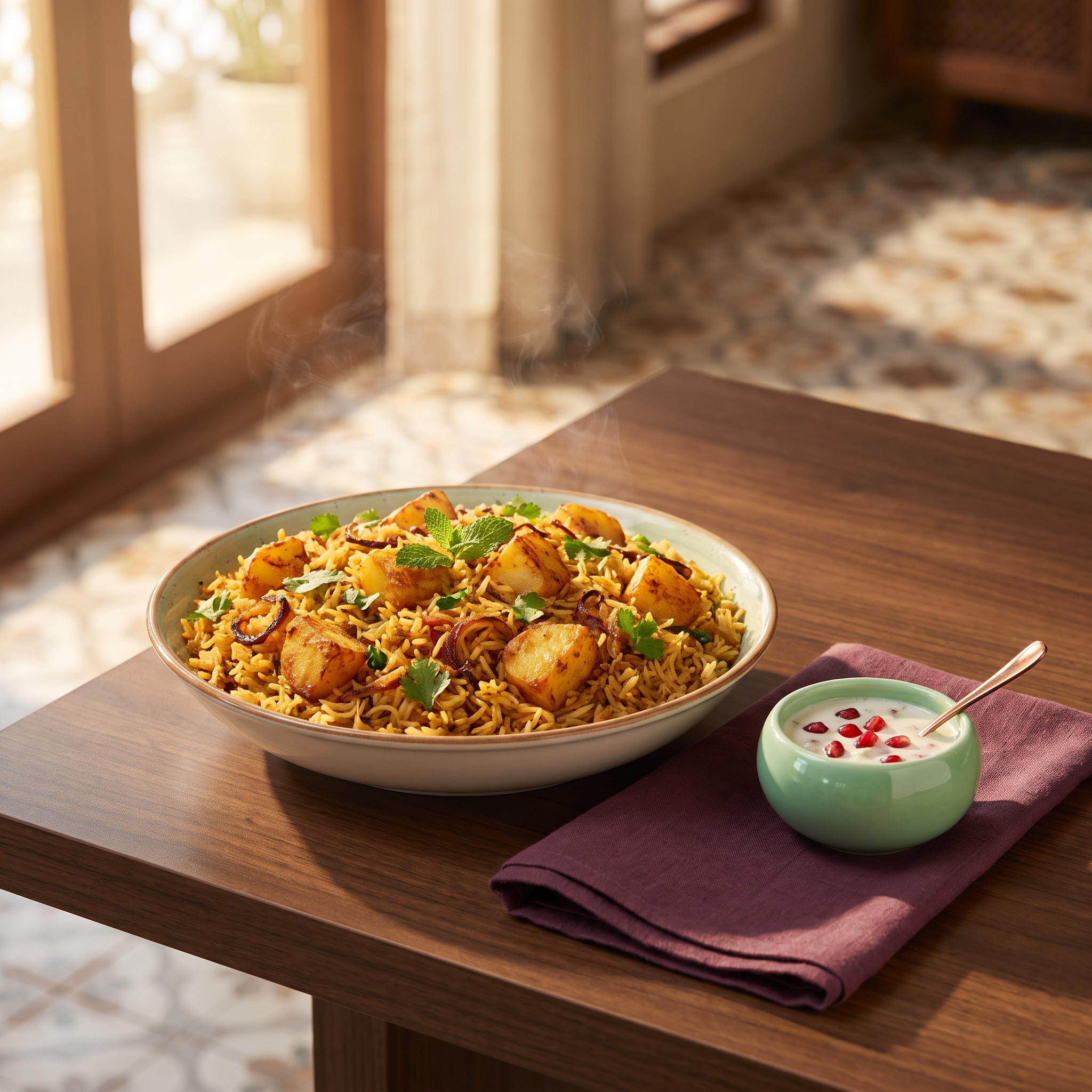 Editorial food image for Biryani With Potato: Why Aloo Belongs in the Pot